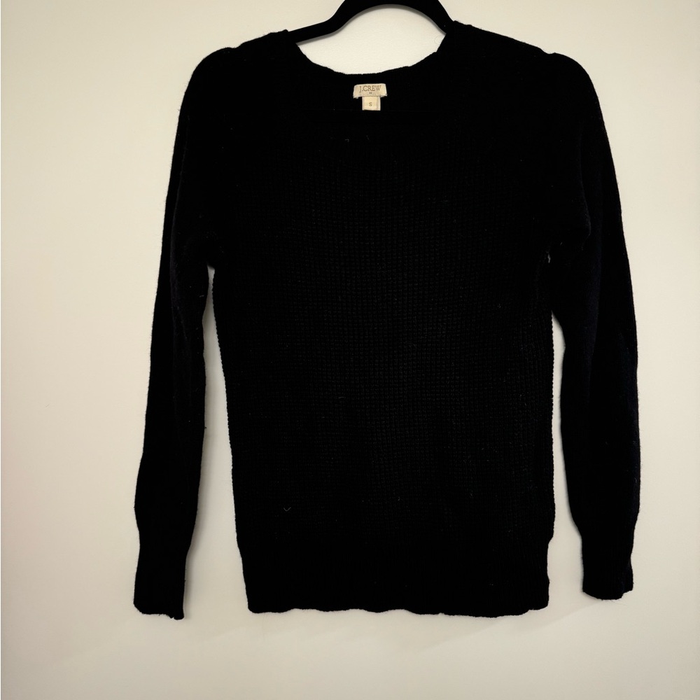 J.Crew Black Merino Wool Teddy Sweater Size Small